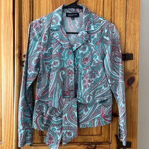 ****** 5 for $25 Jones New York Peplum Blouse with Tie at Waist